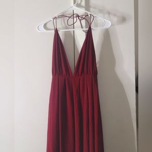 Red maternity dress long